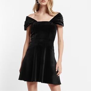 Express Black Off-Shoulder Mini Dress
